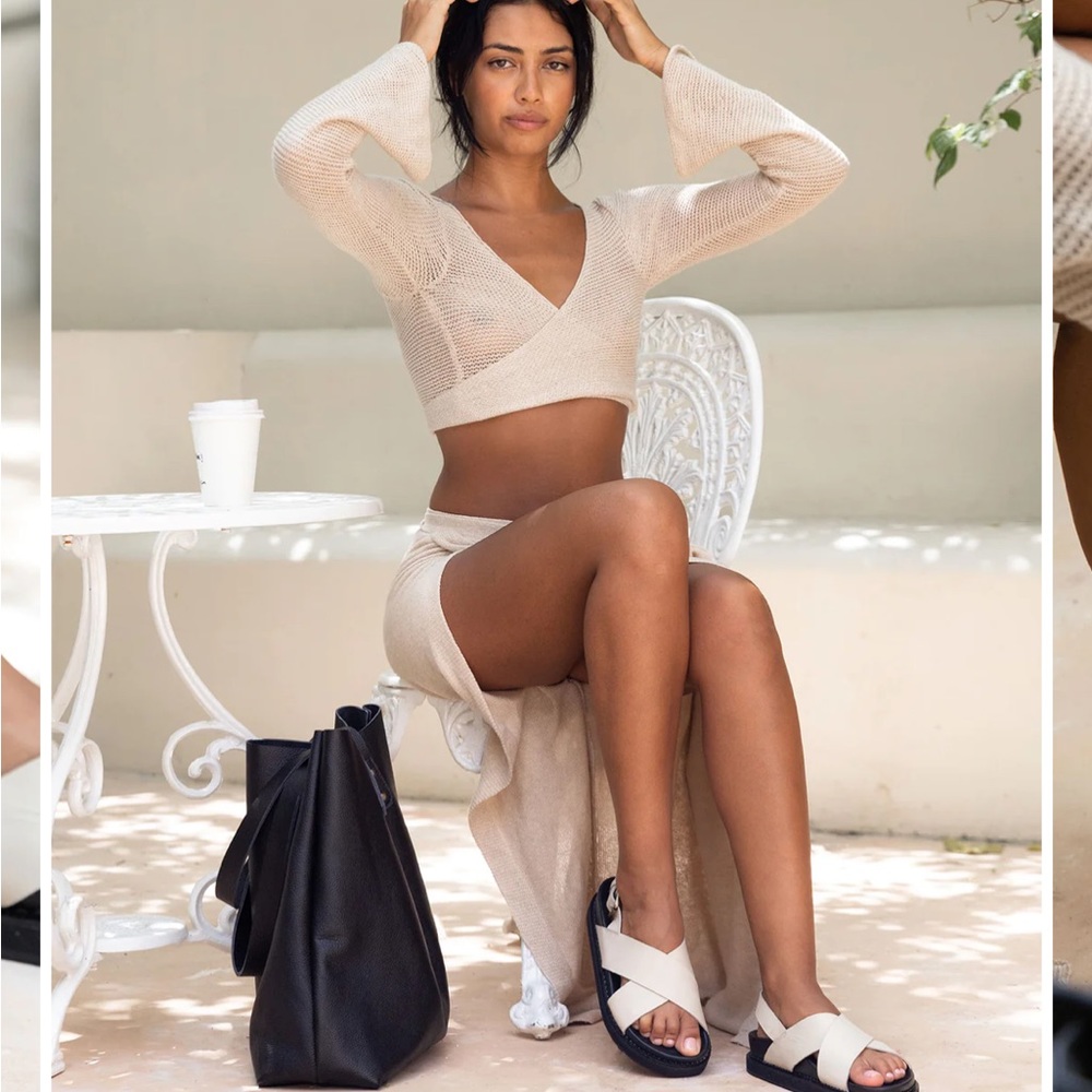 New Liberte Leather Capri Sandals in‎ Ivory